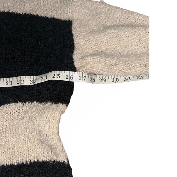 Dear John Adrien V Neck Sweater Black Crème Stripe Size XL - Picture 4 of 8